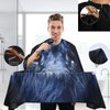 visesunny Barber Cape Black Lion Face Animal Polyester Hair Cutting Salon Cape Apron Anti-Static Haircut Shaving Cloth Beard Shaving Bib Hairdressing Cape