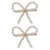 Pearl Hair Bow Hair Clip for Women Girls Bow Hair Clip Pearl Barrette Bowknot Hair Clips Hair Pin Headwear TSFJ73 (2pcs Pearl Bow)
