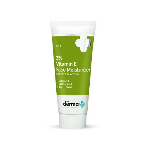 The Derma Co 3% Vitamin E Face Moisturizer for Dry & Flaky Skin | Deeply Hydrates & Nourishes Damaged Skin | Makes Skin Soft & Supple | Non-Greasy & Lightweight | 1.06 Oz/30g