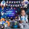 Outer Space Party Decorations, Outer Space Birthday Party Supplies Include Space Themed Balloons, Backdrop, Tablecloth, Cake Toppers for Kids Outer Space Themed Birthday Party Decorations