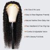 Auflaund Synthetic Headband Wig Deep Wave Hair Band Curly Black Wigs for African American Black Women Natural Deep Twist Glueless Wig with Headbands 24 Inch