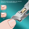 ZIZZON Wide Opening Jaw Angled Toe Nail Clippers for Thick or Ingrown Toenails, Ultra Sharp Nail Cutter with Catcher and Lock, Ergonomic Lever Clippers for Fingernails and Toenails