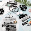 JarThenaAMCS 110Pcs Volleyball Party Favors Set Volleyball Keychain Stress Ball Hair Scrunchies Bracelet Waterproof Cosmetic Bags Stickers for Sports Party Supplies School Rewards