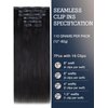 Seamless Clip in Hair Extensions Human Hair Hair Extensions Real Huamn Hair Hair Extensions Clip ins Ultra-thin PU Weft Straight 7pcs 110g 18 Inch Natural Black 100% Remy Human Hair Clip ins