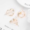 Numblartd Set of 3 Pcs Geometric Pearl Rhinestone Alloy Barrettes Bobby Pins - Fashion Round Triangle Heart-shaped Side Clamp Clip Hair Clip Hair Accessories for Women