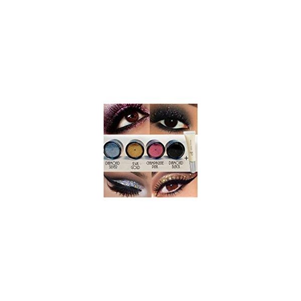 4pc GlitterWarehouse Loose Glitter Powder for Eyeshadow Body Art + E.l.f Elf Glitter Glue
