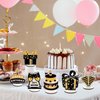 Happy Birthday Table Decorations & Centerpieces - 12-Piece Black & Gold Wooden Glitter Party Decor Set | Elegant & Reusable Birthday Supplies for Men, Women & Kids