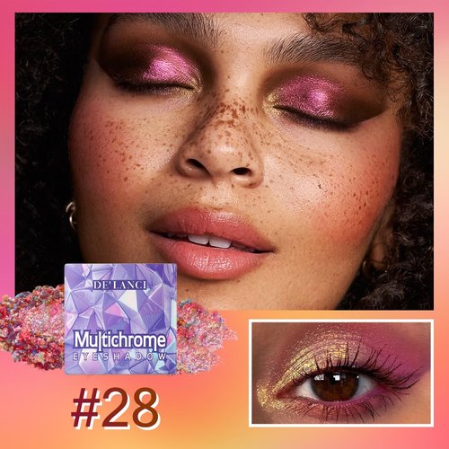 Multichrome Metallic Glitter Eyeshadow - High Impact Multi-colors Shift Eye Looks, Intense Color Shifting,Pink Gold Green,Yellow, High Pigmented With No Creasing,Lip Topper, Nail Topper & Highlighter…