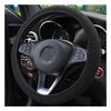 Elastic Stretch Steering Wheel Cover, Universal 15 Inch Automotive Steering Wheel Cover, Microfiber Breathable Ice Silk, Anti-Slip, Odorless, Easy Carry,Warm in Winter and Cool in Summer (Black)