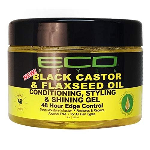 Eco Style Black Castor & Flaxseed Oil Conditioning Styling & Shining Gel 11.5 fl oz (Pack of 2)