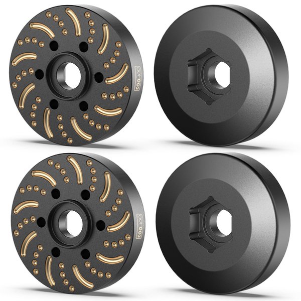 COOWOO RC Wheel Weights, Brass Wheel Hex Hub Widening Adapters 9mm Extended Wheel Counterweight for 1/10 Scale RC Crawler Cars with 1.9”/2.2” Beadlock Wheels - Set of 4 (Black Coated)