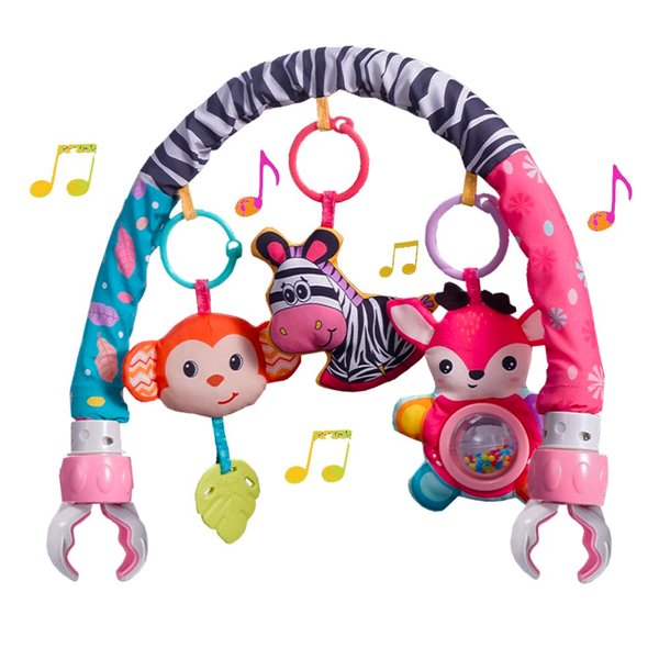 Crib Mobile for Girls, Baby Arch Mobile for Bassinet with Universal Clamps, Versatile Toy Bar for Baby Bouncer Stroller Arch Toy 0-3 Months, Baby Grils Mobile Toys 0-6 Months Car Seat Stroller Toys