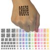 Alphabet Letters Temporary Tattoo Water Resistant Fake Body Art Set Collection - Dark Blue (One Sheet)