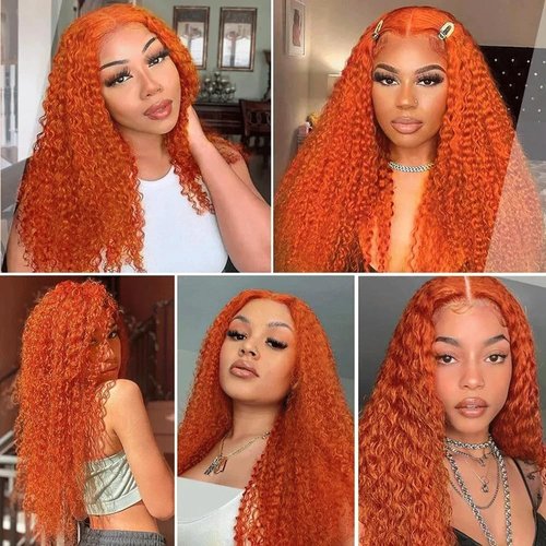18 20 22 Inch Ginger Orange Bundles Color 350 Curly Wave Human Hair Bundles Ginger Bundles Human Hair Orange Kinky Curly Bundles Remy Hair Color 350 Bundles