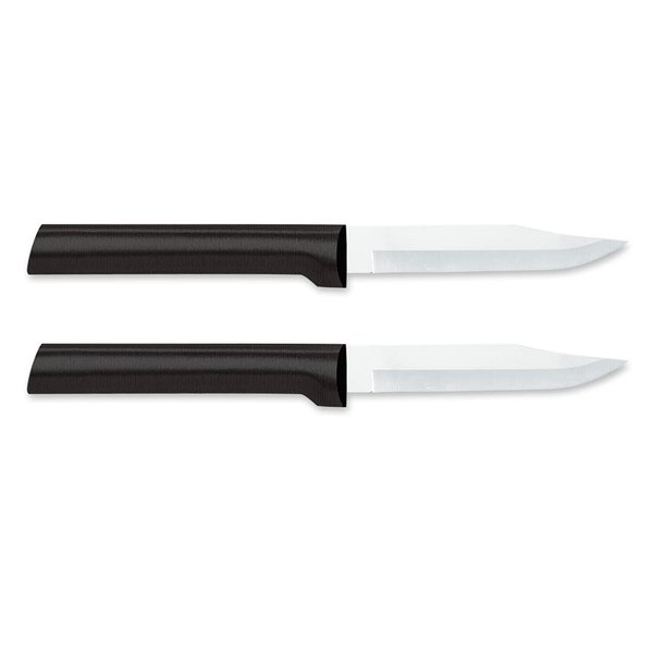 RADA Cutlery Paring Knife Blade Stainless Steel Resin, 6-3/4 Inches, Black Handle, 2 Pack