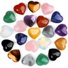 QINJIEJIE 10PCS Crystals Healing Crystals Heart Stones Rocks Thicken Hearts Rose Quartz Amethyst Love Crystal Gemstones Set Bulk Gifts Polished Chakra Stone Cute Pocket Reiki Balancing Mothers Gifts for Women