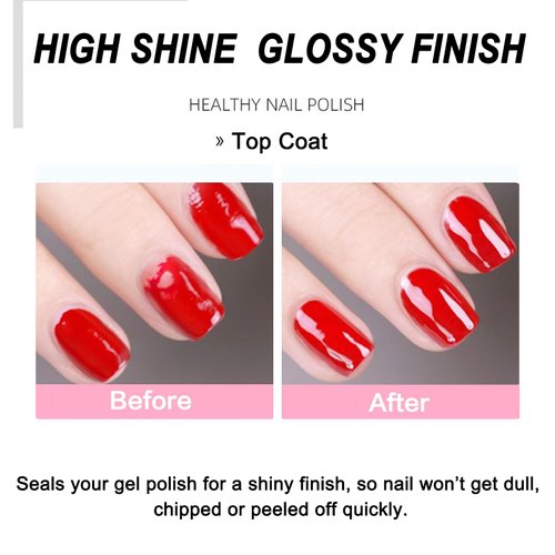 COSMOO 15ML Top Coat for Nail Polish, Dry Fast Bright Oil, Clear for Manicure and Pedicure, 0.5oz Boxed, 2 pack