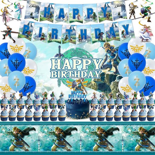 Legend Game Birthday Party Supplies, Party Decorations Set Include Banner, Backdrop, Balloons, Hanging Swirls, Cake Cupcake Toppers, Tablecloth for Boys Girls Legend Game Theme Party