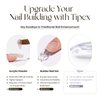 Five Angeles Tipex Gel Nail Tips Kit,Full Cover Long Coffin Pre-building Acrylic Nail Set Deep C Curve for Flat Nail,120pcs Clear Press On Nail Tips+Solid Nail Glue+Nail Lamp+Base Gel