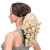 SWACC 12-Inch Short Screw Curls Claw Clip Ponytail Extensions Synthetic Clip in Drawstring Curly Ponytail Hairpiece Jaw Clip Hair Extension (Platinum Blonde-60#)