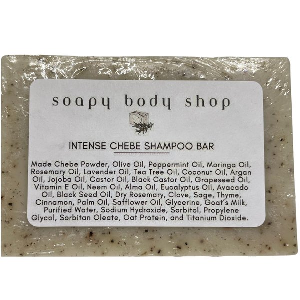 Intense Chebe Powder For Hair Growth Shampoo Bar, 20 ESSENTIAL OILS & HERBS, Chebe Shampoo Bar, Moisturizing Shampoo, Hair Growth Shampoo, Damaged Hair, Thinning Hair Shampoo, Chebe (1 Pack)