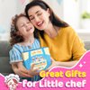 Toyze Gifts for 3-8 Year Old Girls, Kids Apron for Girls Kids Cooking Set, Toddler Apron for Kids Chef Hat and Apron, Toys for 3-12 Year Old Girls 20Pcs Pink- with Cookbook