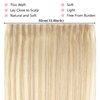 ABH AMAZINGBEAUTY HAIR Hand Tied Weft Hair Extensions Human Hair Highlighted Sew in Hair Extensions Remy Human Hair Weft Extensions Platinum Dark With Dirty Blonde Highlights P12-60, 50 Gram, 18 Inch