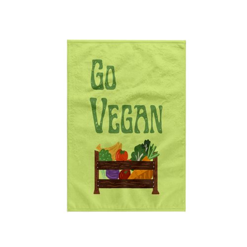3dRose 15x22 Hand Towel - Image of Quote Go Vegan Mahwish - Quote