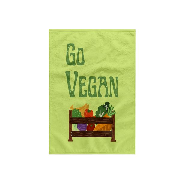 3dRose 15x22 Hand Towel - Image of Quote Go Vegan Mahwish - Quote