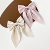 PLINUBLA 2Pcs Solid Big Ponytail Bow Alligator Hair Clips Duckbill Barrettes Hair Accessories for Baby Girls Toddlers Kids Teens Women