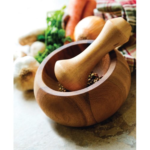 Ironwood Gourmet Olmec Acacia Wood Mortar and Pestle