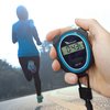 Digital Stopwatch - No Bells, No Whistles, Simple Basic Operation, Silent, Clear Display, ON/OFF, Child Friendly, AAA Batteries (Included), Black