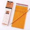 Sikao 12 Pack Pencils #2 Wood Pencils Bulk for Classroom, Wooden Pencils, Number 2 Pencils, No 2 Pencils with Erasers, Yellow HB Pencil for Kids Sketching Drawing School Teacher Supplies