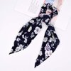 DINPREY 10 Pcs Floral Print Hair Scrunchies Silk Satin Scarf Hair Ties Chiffon Floral Scarf Scrunchie Ponytail Holder with Bows Dot Flower Pattern Scrunchy (10 pcs Combination-A)