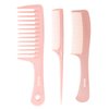 RHOS 3 Pieces Hair Comb Set for Women,Men-Wide Tooth Comb,Fine Tooth Rat Tail Comb,Medium Tooth Comb-Detangling Hair Combs for All Hair Types,Hair Styling Comb Set(Pink)