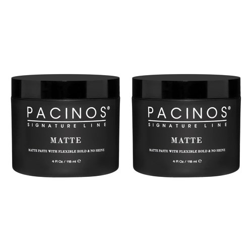 Pacinos Matte Hair Paste - Flexible Hold, No Shine, Sculpting & Styling Wax, Long Lasting Definition & Texture, No Flakes, All Hair Types, 4 fl oz (2 Pack)