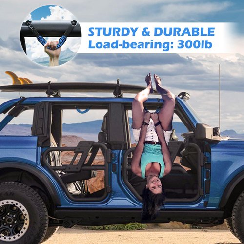 SEVEN SPARTA 4 Pack Roll Bar Grab Handles Compatible with Ford Bronco 2021 2022 2023 2024 2/4 Door, Paracord Grip Handle, Replacement for Bronco Interior Accessories (Not Compatible with Bronco Sport)