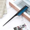 Leinuosen 3 Piece Triple Teasing Comb, Rat Tail Combs for Women's Teasing, Layering, Back Combing, Root Teasing, Volume Adding, and Evening Styling in Black and Blue