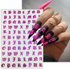 8 Sheets Old Letters Nail Art Stickers Decals Black White English Character Nail Decals Laser Glitter Gold English Alphabet Nail Art Design Letters Words Nail Sticker Nail Decoration for Women Girls