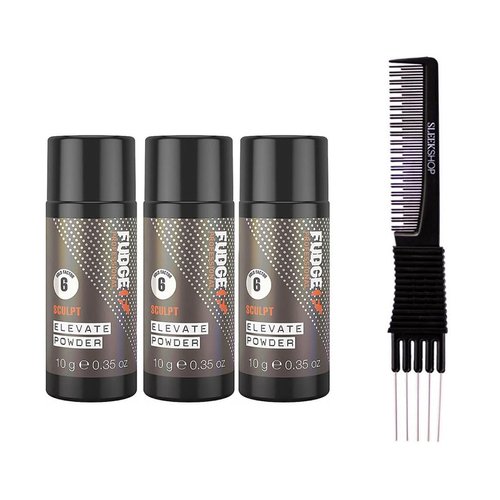 yper Fudge Professional Sculpt Elevate Powder (0.35 oz) with Teasing Comb Pack of 3