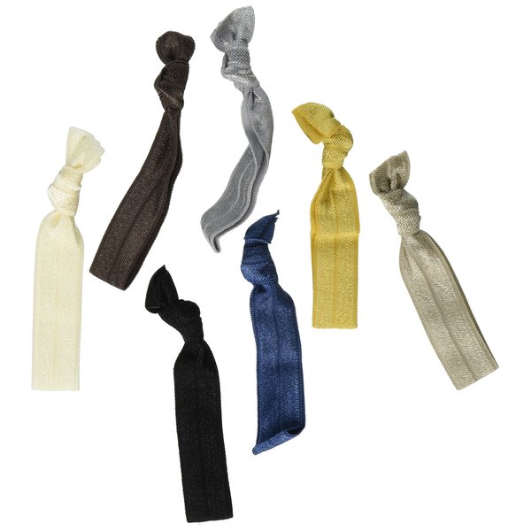 Kenz Laurenz 100 Hair Ties No Crease Ribbon Elastics Ouchless Ponytail Holders Hair Bands (100 Hair Ties-Neutral Tones)