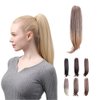 JUVABUN 17" Straight Claw Clip In Ponytail Hair Extensions - Dark Blonde| Ponytail Extension Human Hair | Hair Extensions for Women & Men | Washable, Realistic And Synthetic | Dark Blonde