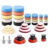 ZFE Car Foam Drill Polishing Pad Kit, 44Pcs 1inch 2inch 3inch Detail Polishing Buffing Pad Mix Size Car Detailing Kit with 5/8-11 Thread Backing pad & Adapters for Buffer Polisher Polishing, Buffing
