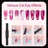 3pcs Cat Eye Magnet Tools for Nails, 3 Designs Double-Ended Strong Nail Magnets for Nail Art Magnet Stick for Manicurist Professional Manicure Salon Home DIY Nail Design Cateye Nail Polish Magnet