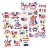 HOWAF 4th of July Temporary Tattoo, Independence Day Shine Metallic Tattoo Stickers for American July Fourth Party USA Patriotic Party Decorations, Red White Blue Foil Face Tattoos