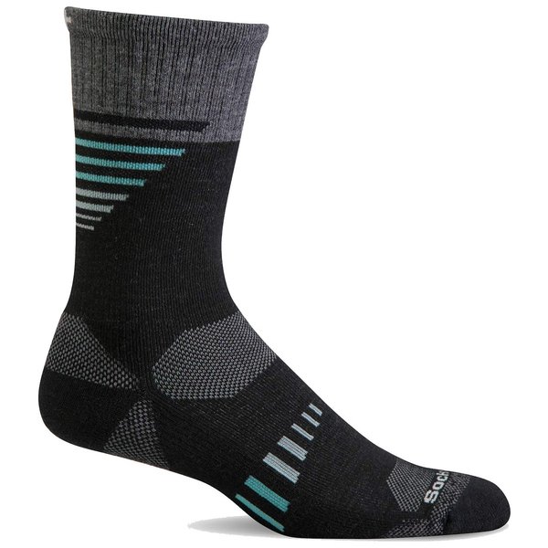 Sockwell Women's Ascend II Crew Moderate Graduated Compression Sock, Black - M/L