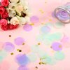 TecUnite Pastel Table Confetti Unicorn Confetti 1 Inch Round Tissue for Baby Shower Unicorn Birthday Party Decoration, 1.76 oz(Mint Green, Purple, Pink, Cream)
