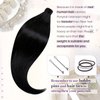 LaaVoo Human Hair Ponytail Extension Black Clip in Wrap Around 18" Pony Tail Human Hair One Piece Invisible Ponytail Hair Extensions Natural Black 80g/Pack