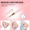 MEKK Liner Brush for Nails Gel 5PCS Nail Art Brushes Sizes 7/9/12/15/20mm for Nail Polish Painting Design Nail Art Brush with Metal Handle Pink Nail Brushes for Nail Art