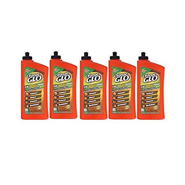 Orange Glo 4-in-1 Monthly Polish Hardwood Floor Fresh Orange Scent, 24.0 FL OZ - Pack of 5